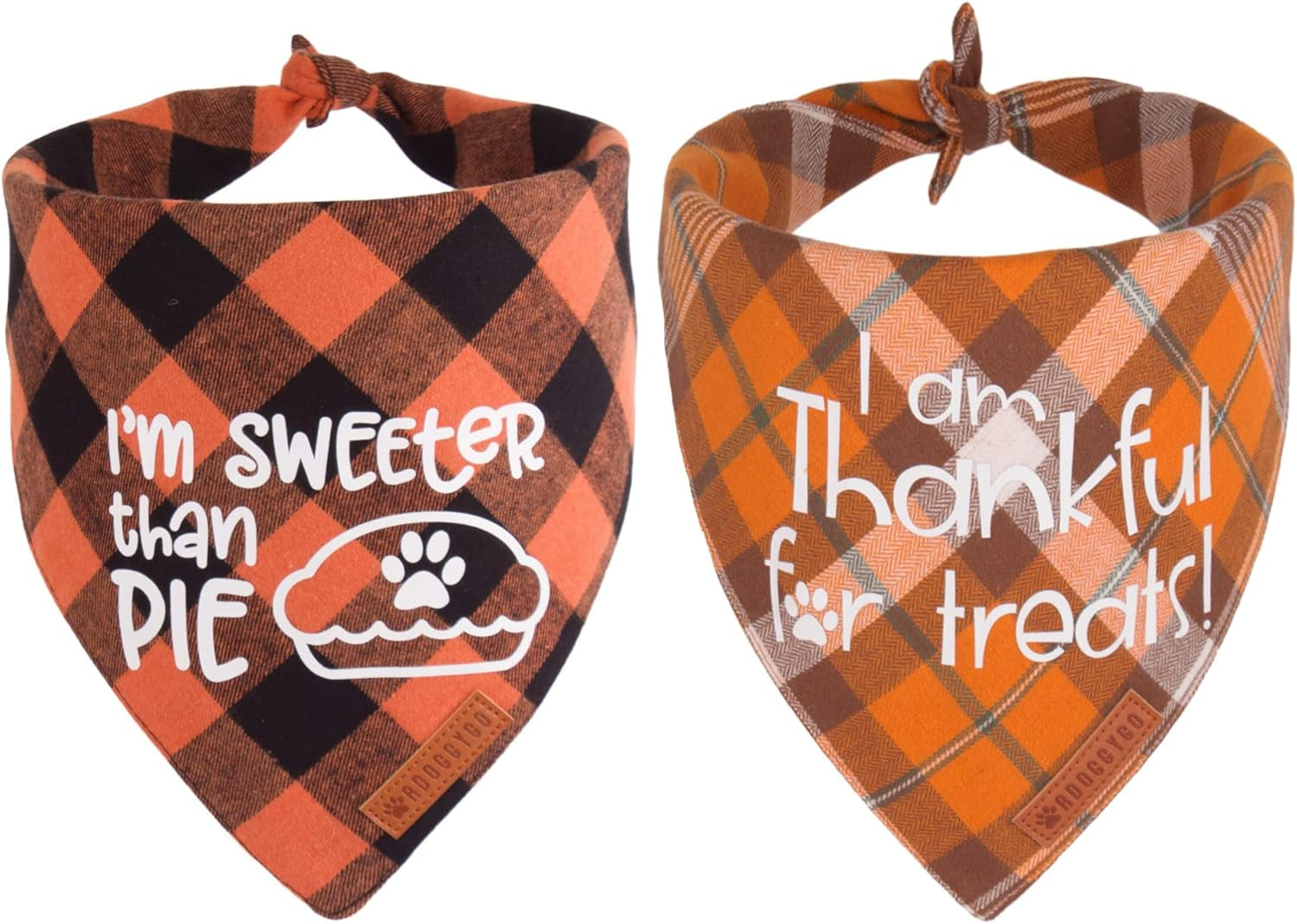 ADOGGYGO 2 Pack Dog Bandana Christmas Classic Plaid Pet Scarf Triangle Bibs Kerchief Merry Christmas Red Santa Snowman Bandana for Medium Large Dogs Pets (Large)