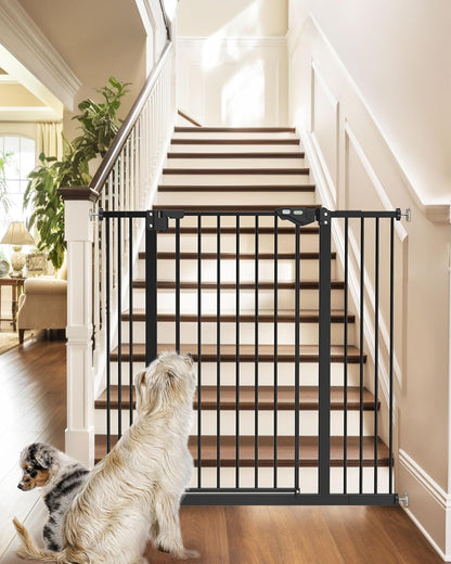 Innotruth 29-39.6" Baby Gate for Pets, Auto Close Both Sides Dog Gate with One-Hand Opening, 30" Tall Safety Gates for Stairs, Hallways, Bedrooms, Wall Pressure Mount No Drill, White