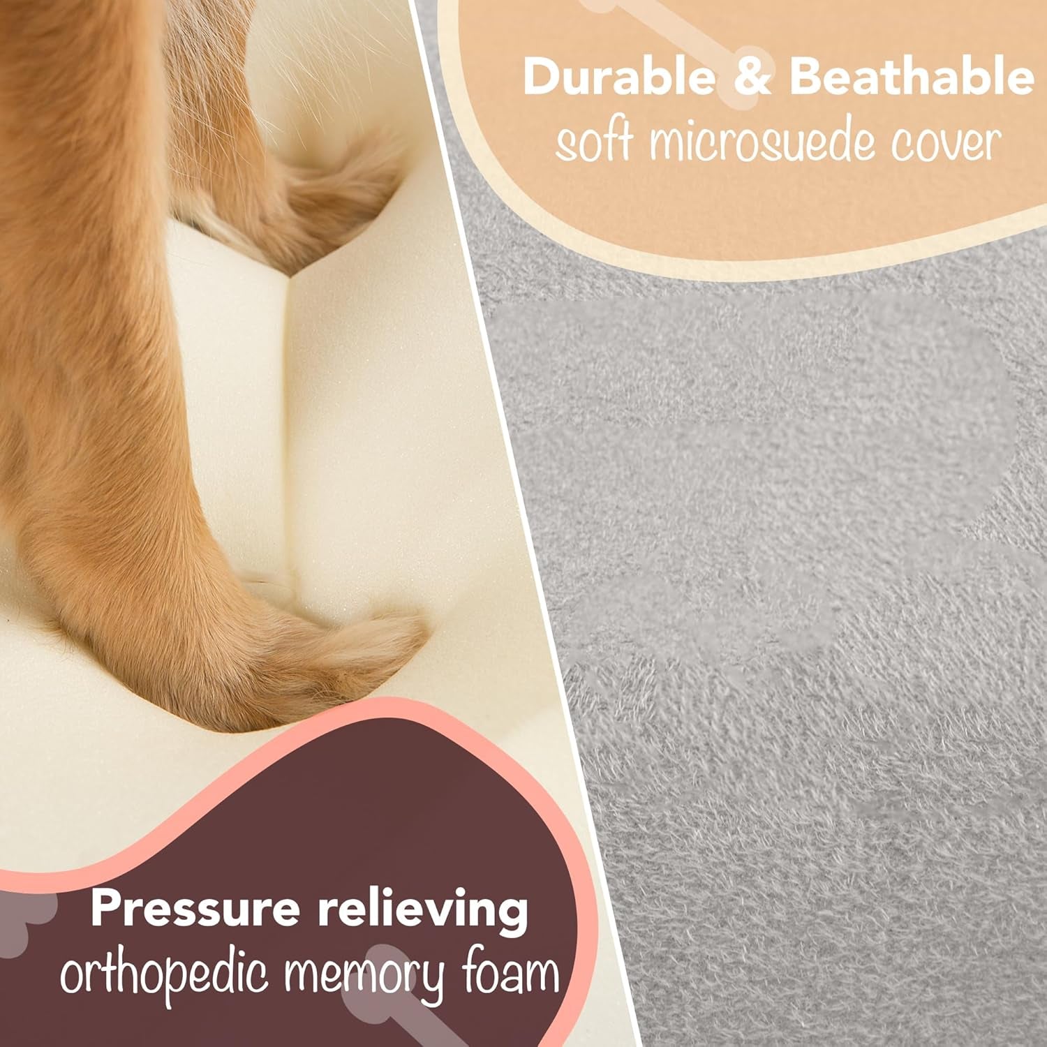 Chester Small Dog Bed - Orthopedic Memory Foam Mattress, Calming Couch, Wall Rim Pillow, Water Resistant, Washable Cover, Non-Slip, Cocoa Brown