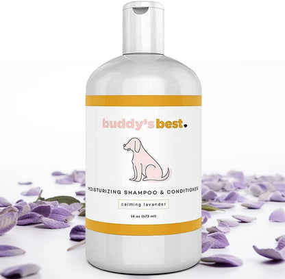 Buddy'S Best Dog Shampoo and Conditioner - Gentle Dog Shampoo & Conditioner with Oatmeal Ingredient for Dry and Sensitive Skin - Moisturizing Puppy Wash Shampoo, Fragrance-Free, 16Oz