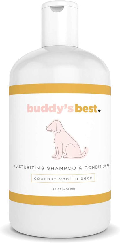 Buddy'S Best Dog Shampoo and Conditioner - Gentle Dog Shampoo & Conditioner with Oatmeal Ingredient for Dry and Sensitive Skin - Moisturizing Puppy Wash Shampoo, Fragrance-Free, 16Oz