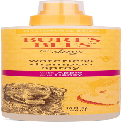 Burt'S Bees for Pets Waterless Shampoo Spray for Dogs, Apple & Honey, No-Rinse Dry Dog Shampoo for All Dogs and Puppies, Ph Balanced, No Sulfates, Parabens, Phthalates, 10 Fl Oz