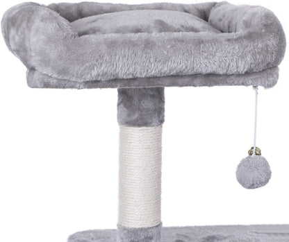 BEWISHOME Cat Tree Condo Furniture Kitten Activity Tower Pet Kitty Play House with Scratching Posts Perch Hammock Tunnel MMJ02 (Light Grey)