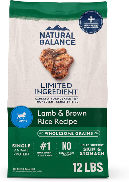 Natural Balance Limited Ingredient Puppy Dry Dog Food with Healthy Grains, Salmon & Brown Rice Recipe, 24 Pound (Pack of 1)
