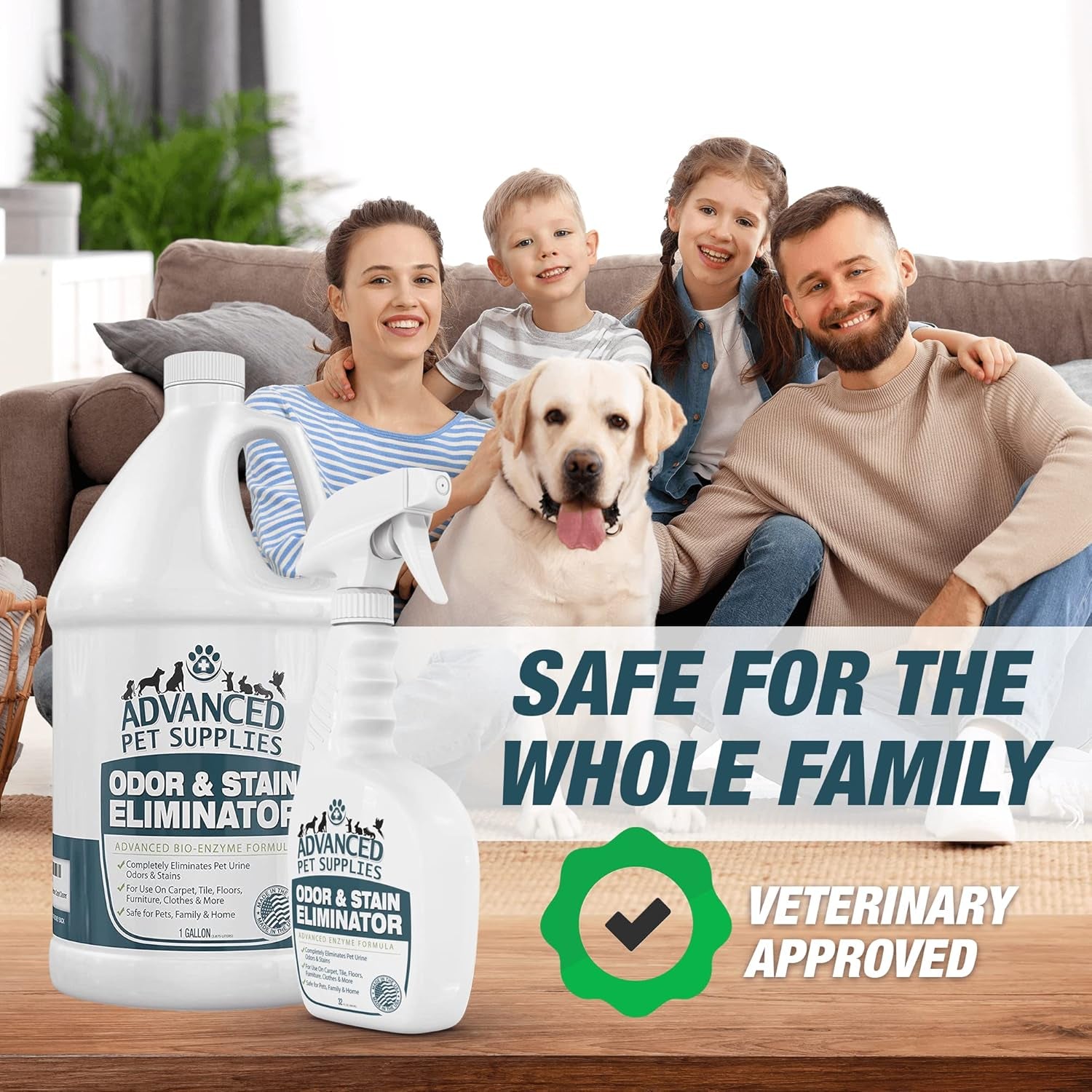 Advanced Pet Supplies Odor Eliminator Combo Pack - Cleans Accidents in a Hurry without Dangerous Ingredients That Can Make Pets Sick - Bio-Enzyme Cat and Dog Urine Pee Smell Remover Carpet Cleaner
