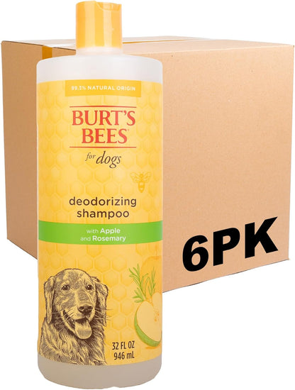 Burt'S Bees for Pets Deodorizing Dog Shampoo with Apple and Rosemary, 95% Natural Origin Formulas, Gentle Canine Cleanser for Smelly Pups, 2 Pk 16 Oz
