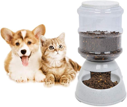 YNC Automatic Cat Feeder, 1 Gallon Cat Dog Food Dispenser, Durable Automatic Gravity Cat Dog Feeder, Practical Automatic Pet Feeder Food Dispenser for Cats, Small Dogs and Other Cute Small Pets