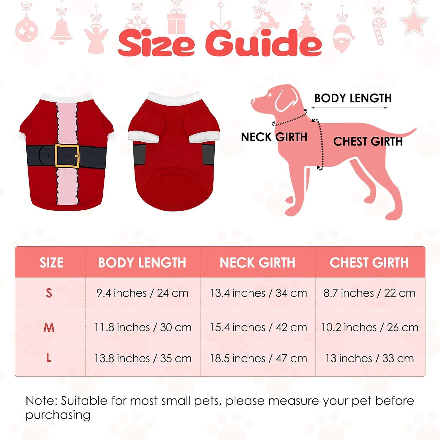 Pedgot 3-Piece Dog & Cat Christmas Shirts - Santa Claus, Snowman, Elf Patterns - Large, Cotton/Polyester, Cosplay Pet Apparel