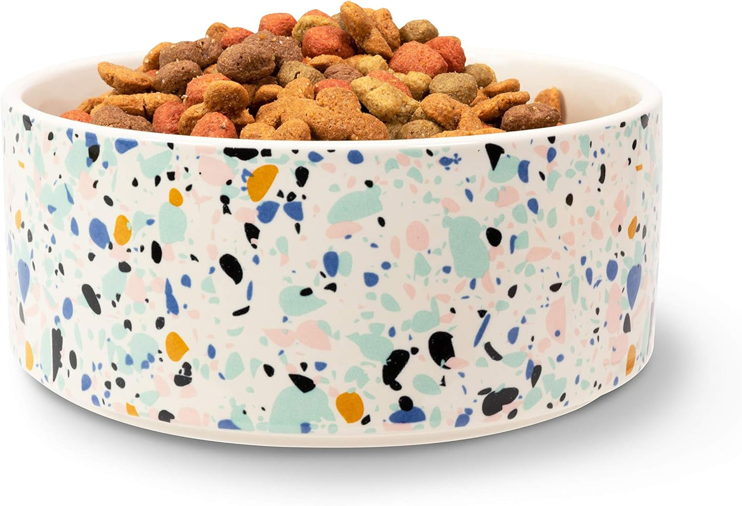 Now House for Pets by Jonathan Adler Mint "Terrazzo" Duo Bowl, Small | Dishwasher Safe, Easy to Clean Dog Bowl with Anti-Skid Lid | Dual Functionality Bowl for Dogs for Storage or Travel