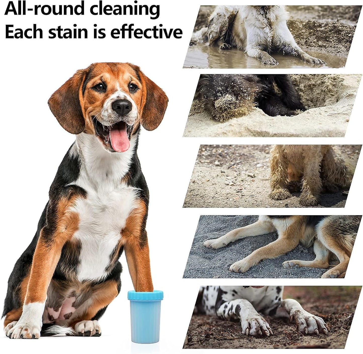 Dog Paw Cleaner with Pet Nail Clippers Pet Shedding Grooming Set 360º Portable Self-Cleaning Washer Cup Muddy Paws Pet Foot Cleaning Brush Cleaner for Large Dogs