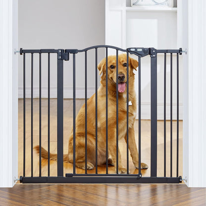 Innotruth 29-39.6" Baby Gate for Pets, Auto Close Both Sides Dog Gate with One-Hand Opening, 30" Tall Safety Gates for Stairs, Hallways, Bedrooms, Wall Pressure Mount No Drill, White