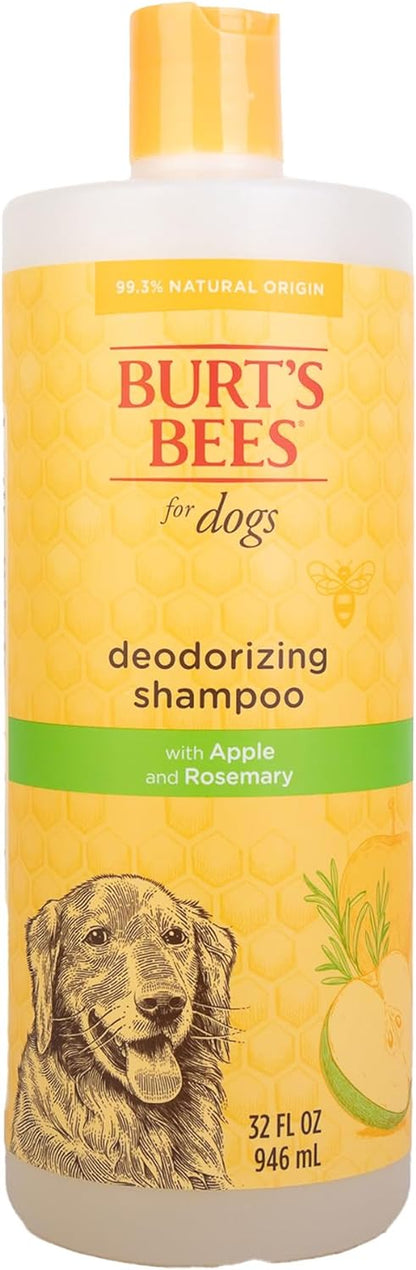 Burt'S Bees for Pets Deodorizing Dog Shampoo with Apple and Rosemary, 95% Natural Origin Formulas, Gentle Canine Cleanser for Smelly Pups, 2 Pk 16 Oz