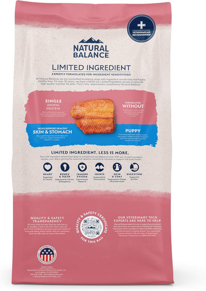 Natural Balance Limited Ingredient Puppy Dry Dog Food with Healthy Grains, Salmon & Brown Rice Recipe, 24 Pound (Pack of 1)