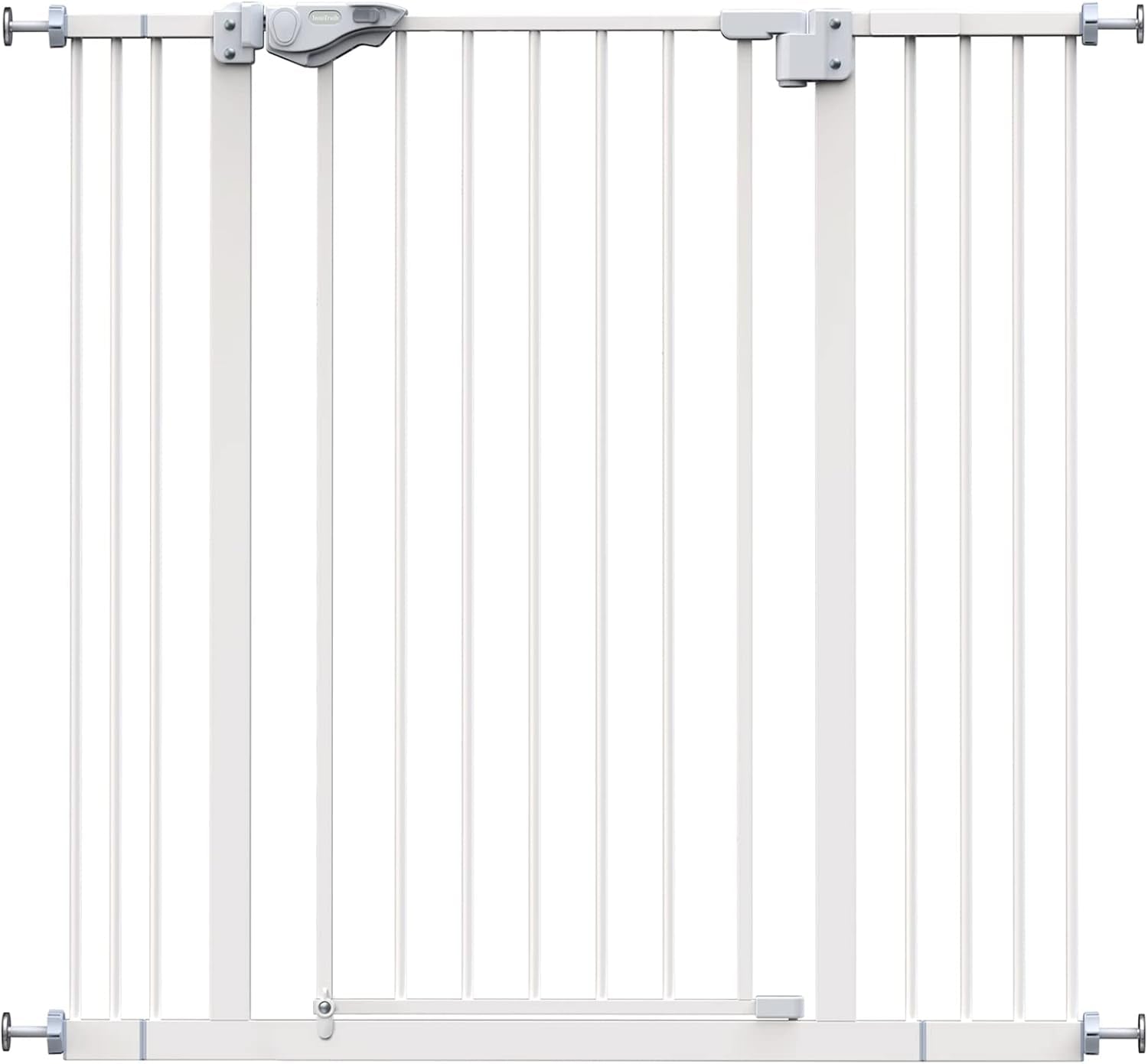 Innotruth 29-39.6" Baby Gate for Pets, Auto Close Both Sides Dog Gate with One-Hand Opening, 30" Tall Safety Gates for Stairs, Hallways, Bedrooms, Wall Pressure Mount No Drill, White