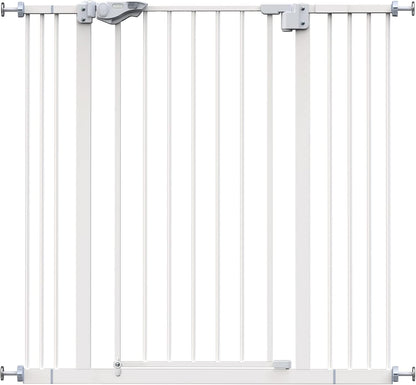 Innotruth 29-39.6" Baby Gate for Pets, Auto Close Both Sides Dog Gate with One-Hand Opening, 30" Tall Safety Gates for Stairs, Hallways, Bedrooms, Wall Pressure Mount No Drill, White