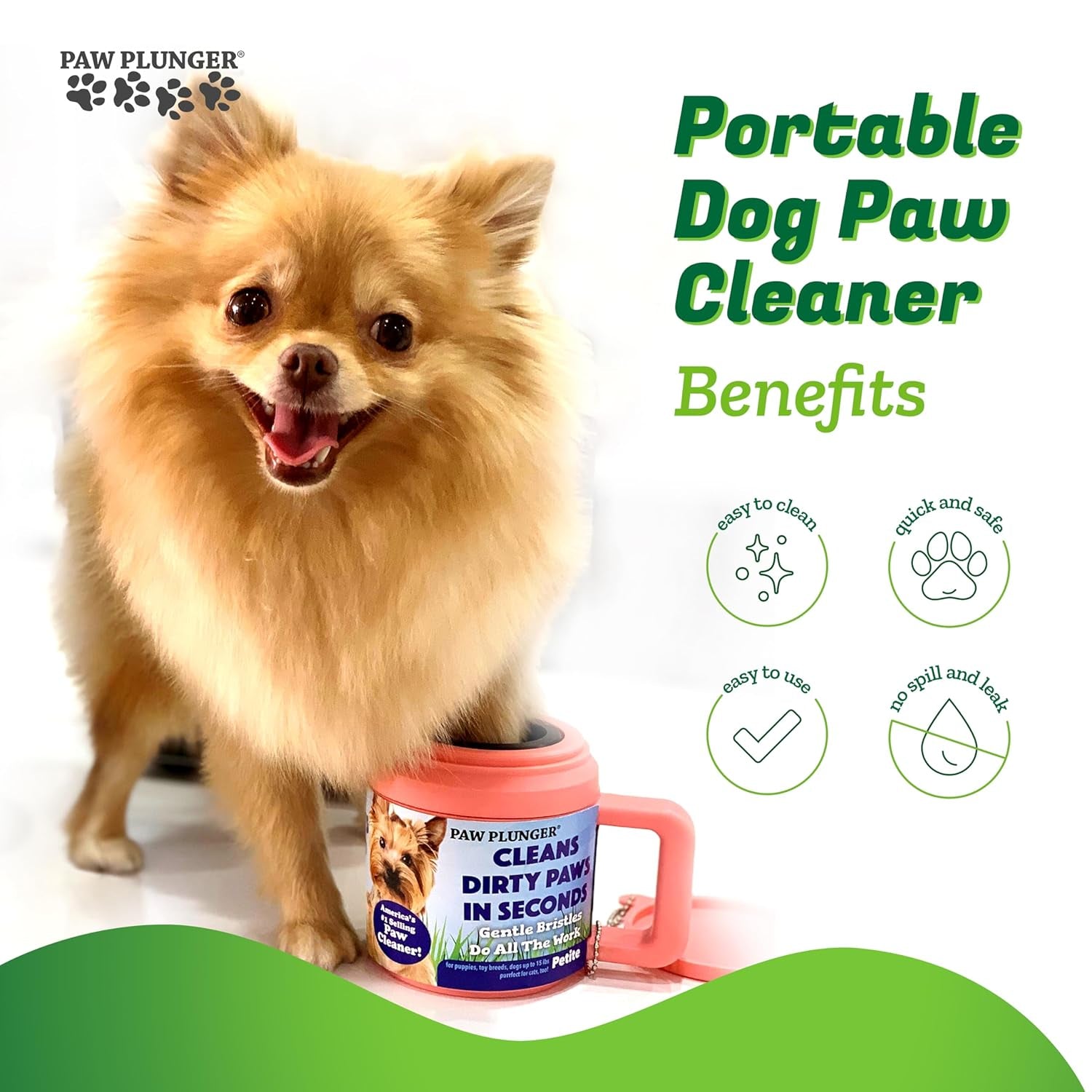 – Dog Paw Cleaner - Puppy Essentials - Portable Dirty Paw Washer - Ideal for Large Dogs - Black